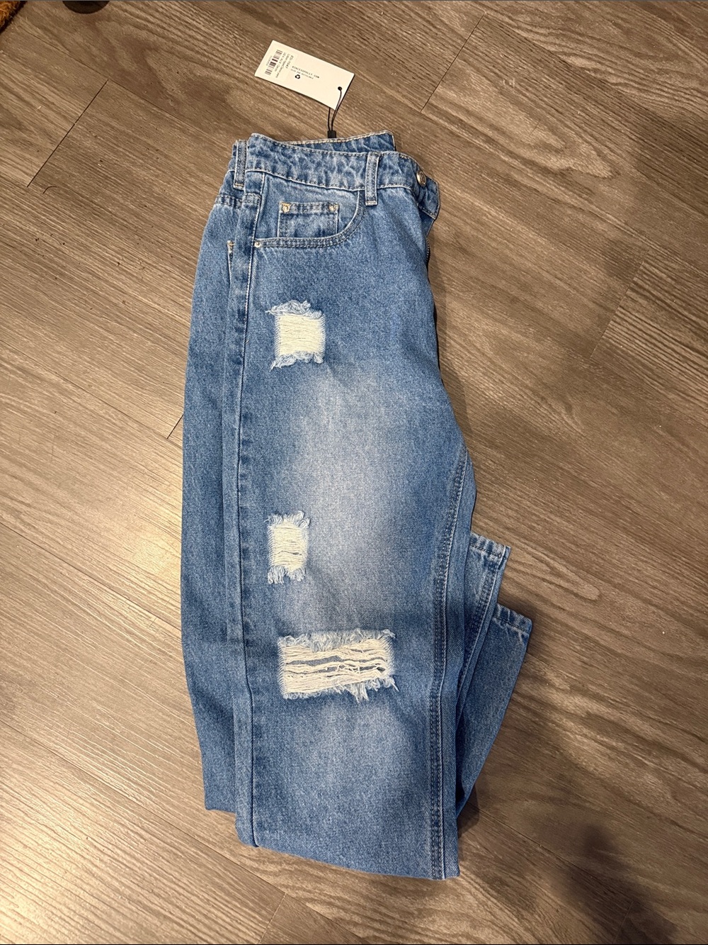 Princess Polly Blue Distressed Boyfriend Jeans